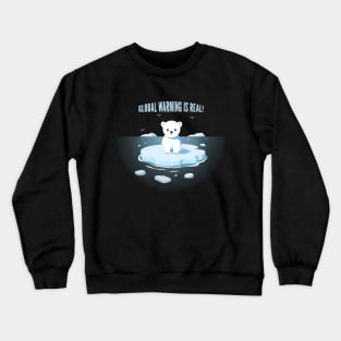 Global Warming Reality Tee 'Sad Polar Bear on Iceberg' Crewneck Sweatshirt
